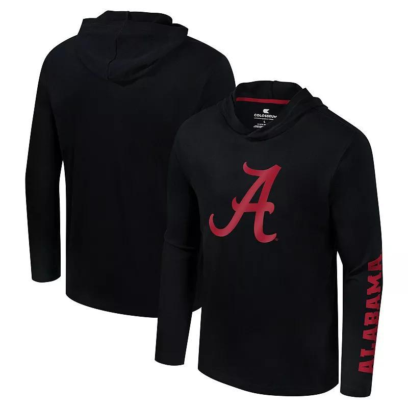 Mens Colosseum Alabama Crimson Tide Logo Lockup Active Blend Long Sleeve T-Shirt Hoodie Product Image