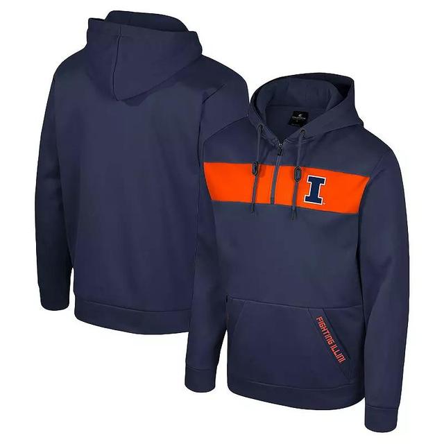 Mens Colosseum Illinois Fighting Illini Quarter-Zip Hoodie Blue Product Image