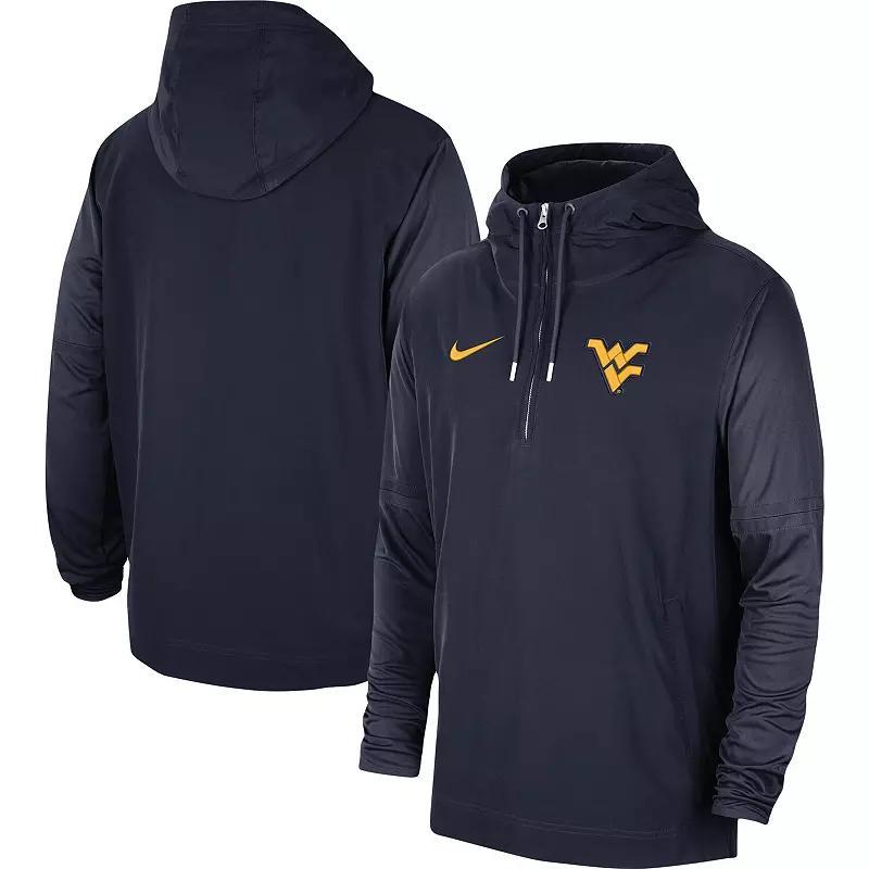 NIKE Men's  Navy West Virginia Mountaineers 2023 Coach Half-zip Hooded Jacket Product Image