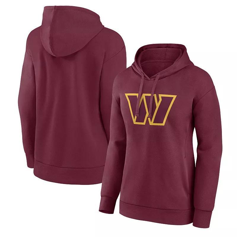 Womens Fanatics Burgundy Washington Commanders Team Primary Logo Pullover Hoodie Product Image