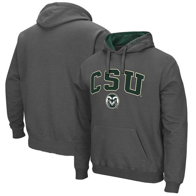 Mens Colosseum Charcoal Colorado State Rams Arch and Logo Pullover Hoodie Product Image