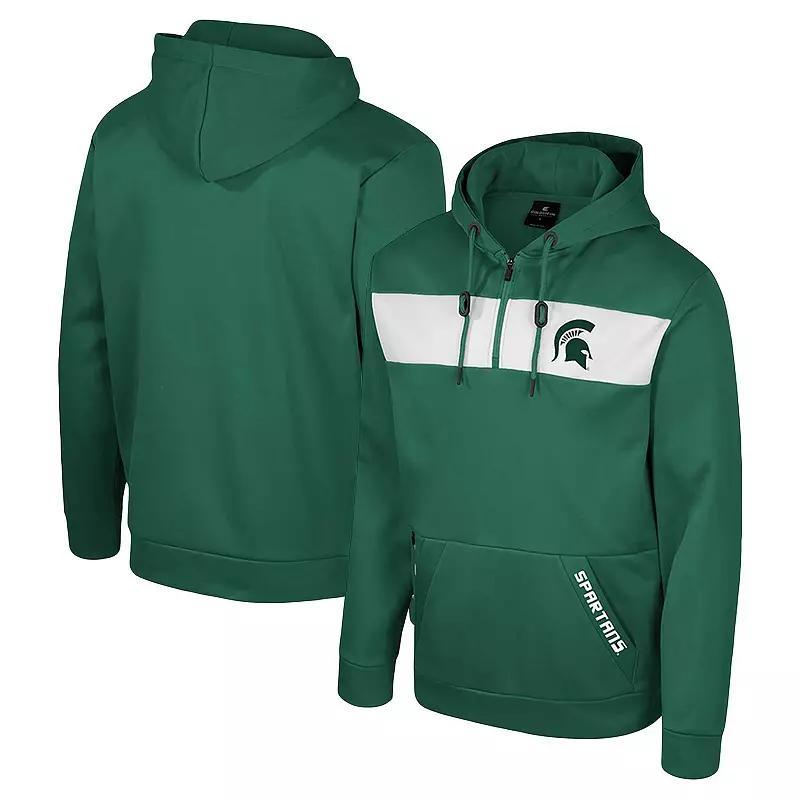 Mens Colosseum Michigan State Spartans Quarter-Zip Hoodie Product Image