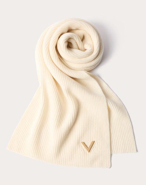 CASHMERE SCARF WITH METAL V APPLIQUÉ product image