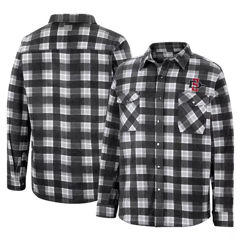 Mens Colosseum Black/White San Diego State Aztecs Ellis Plaid Full-Snap Shirt Jacket Product Image