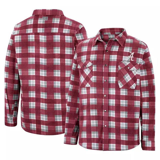 Mens Colosseum Crimson/White Alabama Crimson Tide Ellis Plaid Full-Snap Shirt Jacket Product Image