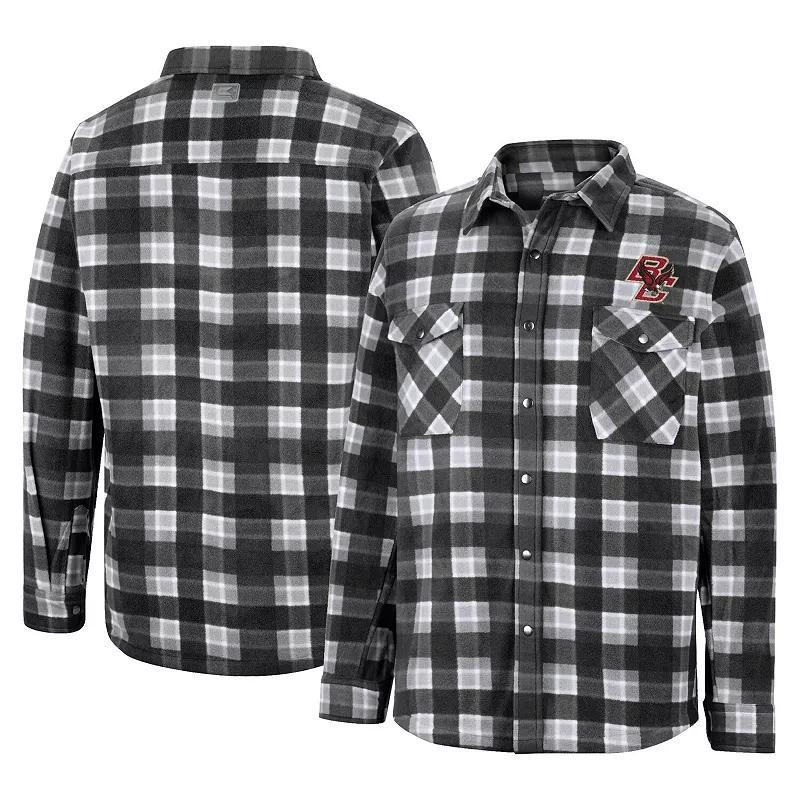 Mens Colosseum /White Boston College Eagles Ellis Plaid Full-Snap Shirt Jacket Product Image