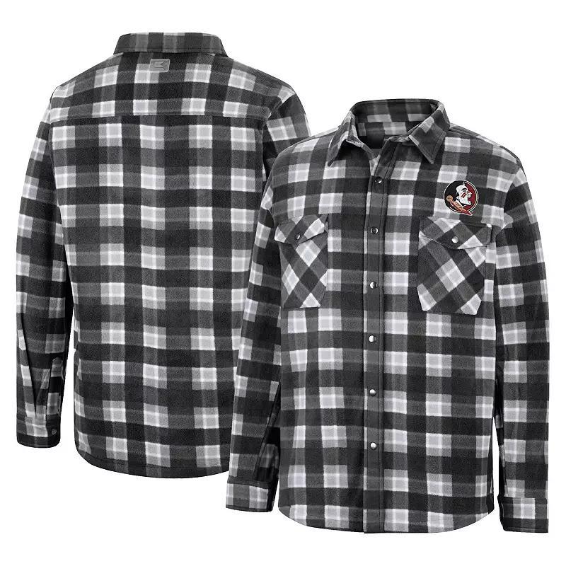 Mens Colosseum Navy/White Maine Black Bears Ellis Plaid Full-Snap Shirt Jacket Mne Blue Product Image