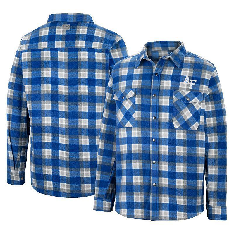 Mens Colosseum Royal/White Air Force Falcons Ellis Plaid Full-Snap Shirt Jacket Product Image