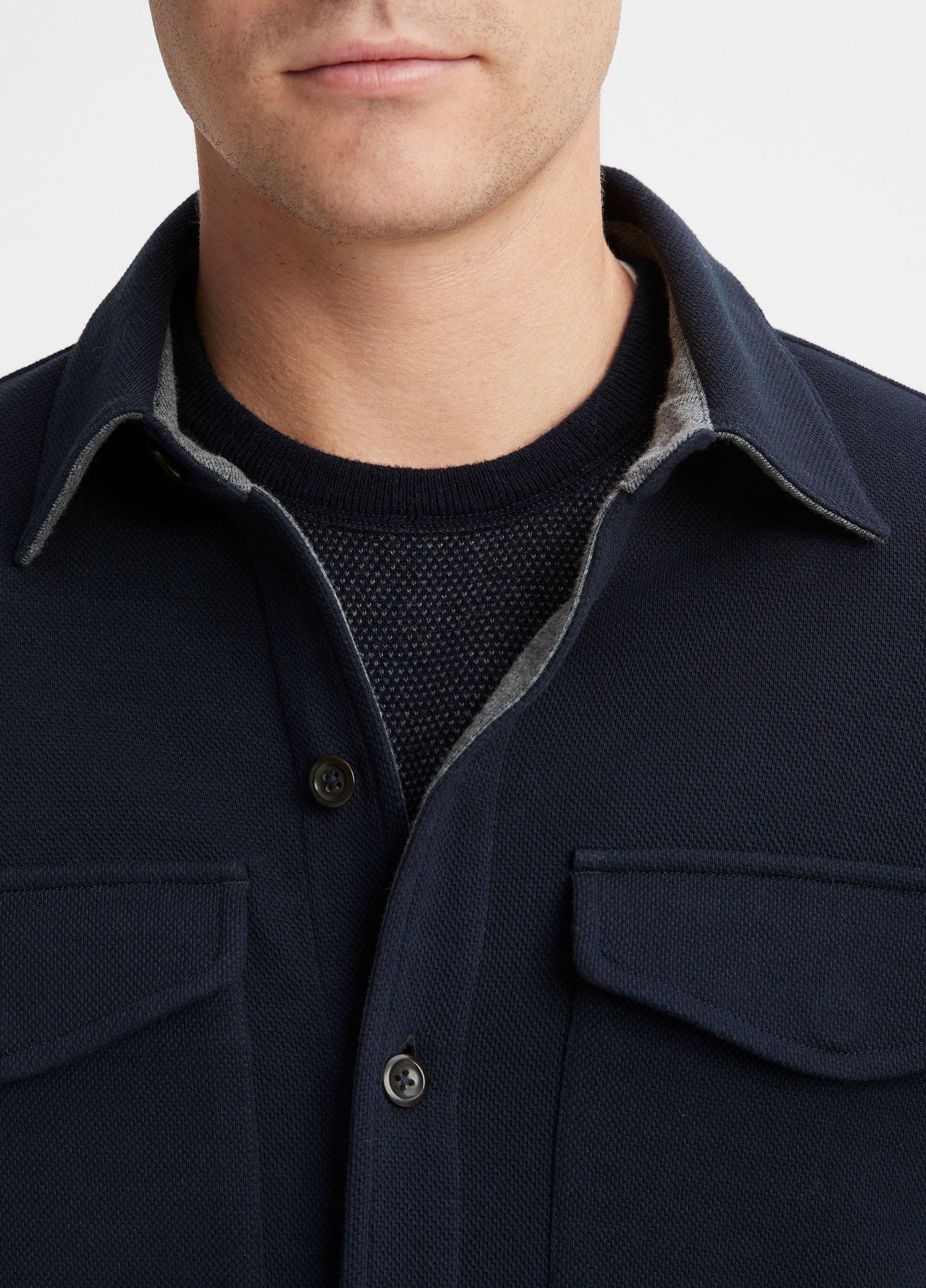 Double-Knit Cotton-Blend Piqué Shirt Jacket Product Image