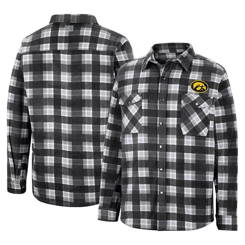 Mens Colosseum /White Iowa Hawkeyes Ellis Plaid Full-Snap Shirt Jacket Product Image