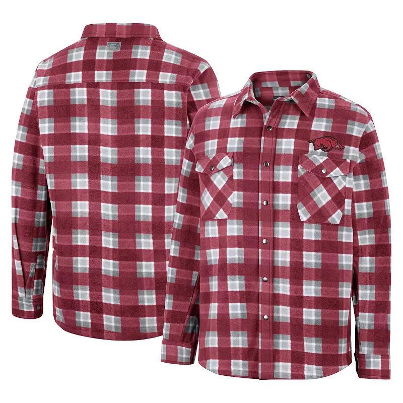 Mens Colosseum Crimson/White Alabama Crimson Tide Ellis Plaid Full-Snap Shirt Jacket Product Image