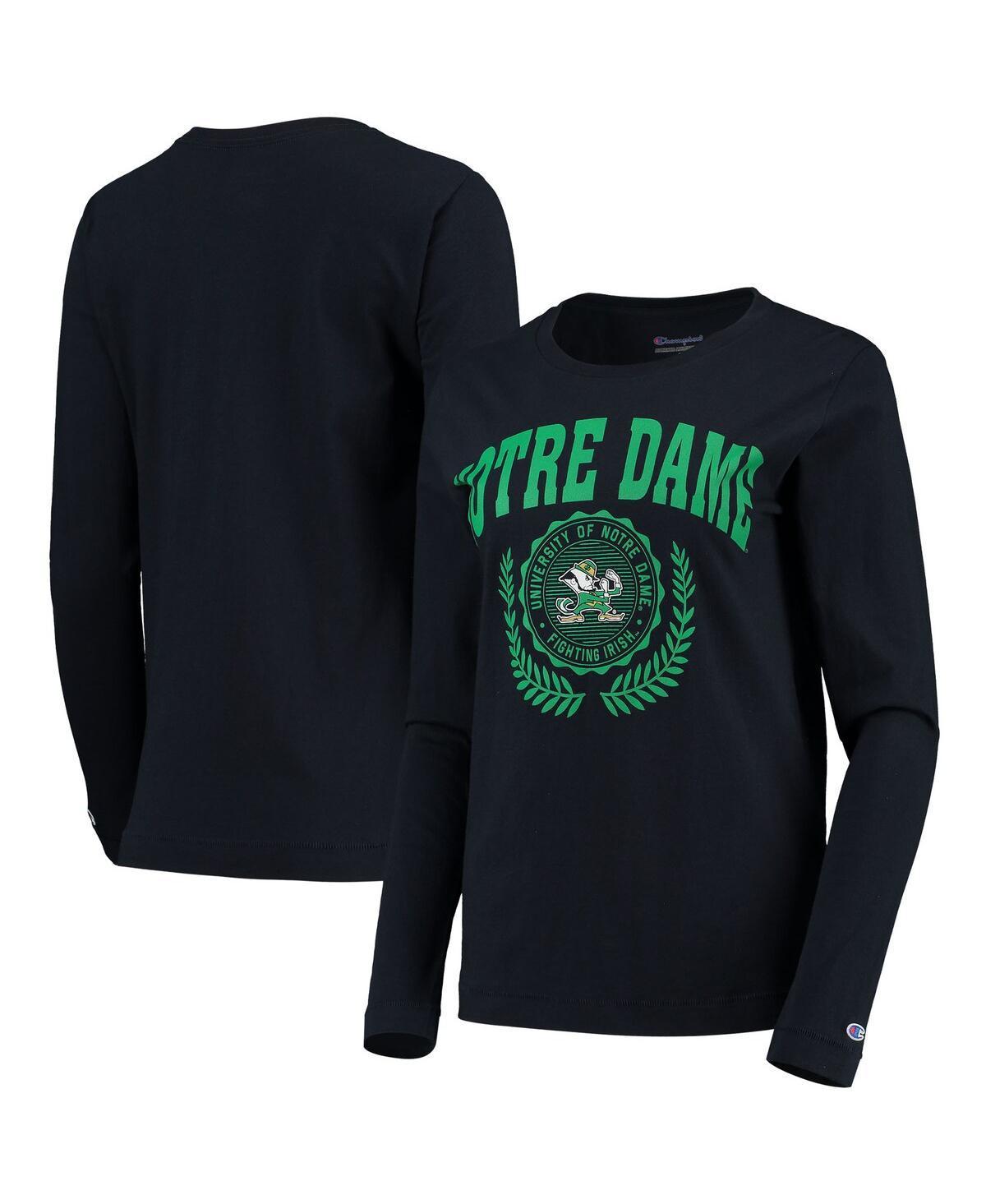 Womens Champion Navy Notre Dame Fighting Irish University Laurels Long Sleeve T-shirt Product Image