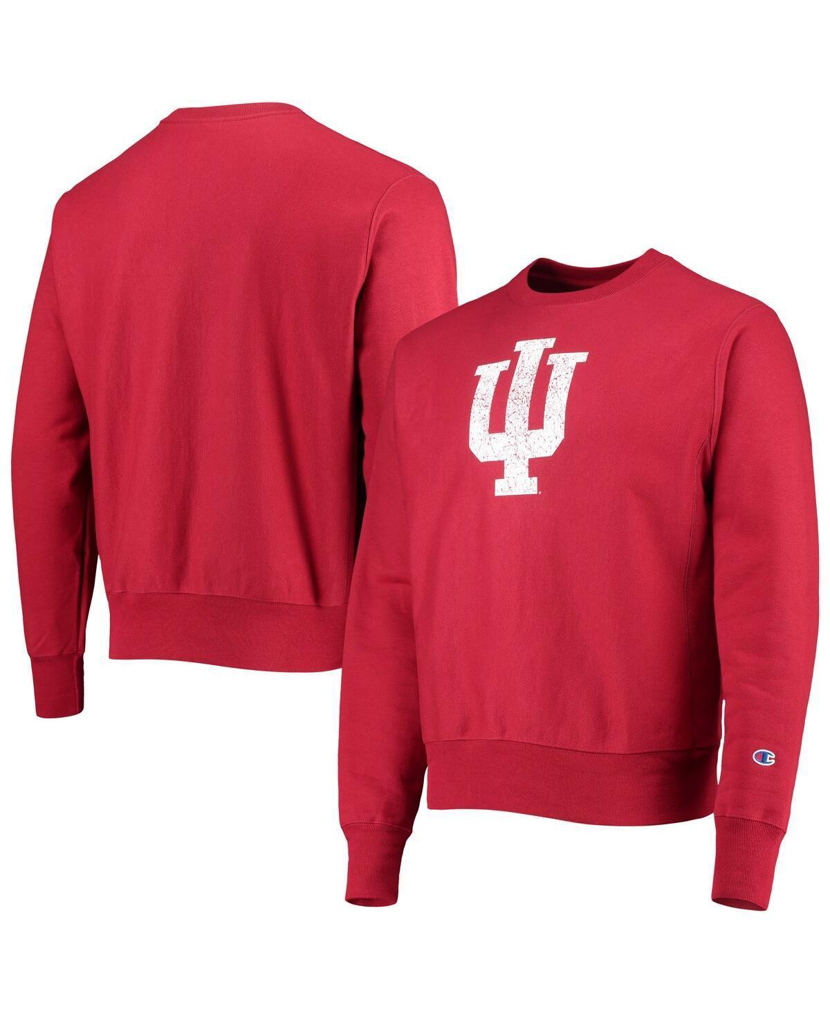 Mens Champion Crimson Indiana Hoosiers Vault Logo Reverse Weave Pullover Sweatshirt Product Image