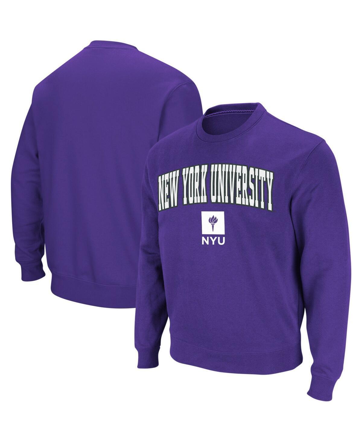 Mens Colosseum Purple Nyu Violets Arch and Logo Crew Neck Sweatshirt Product Image