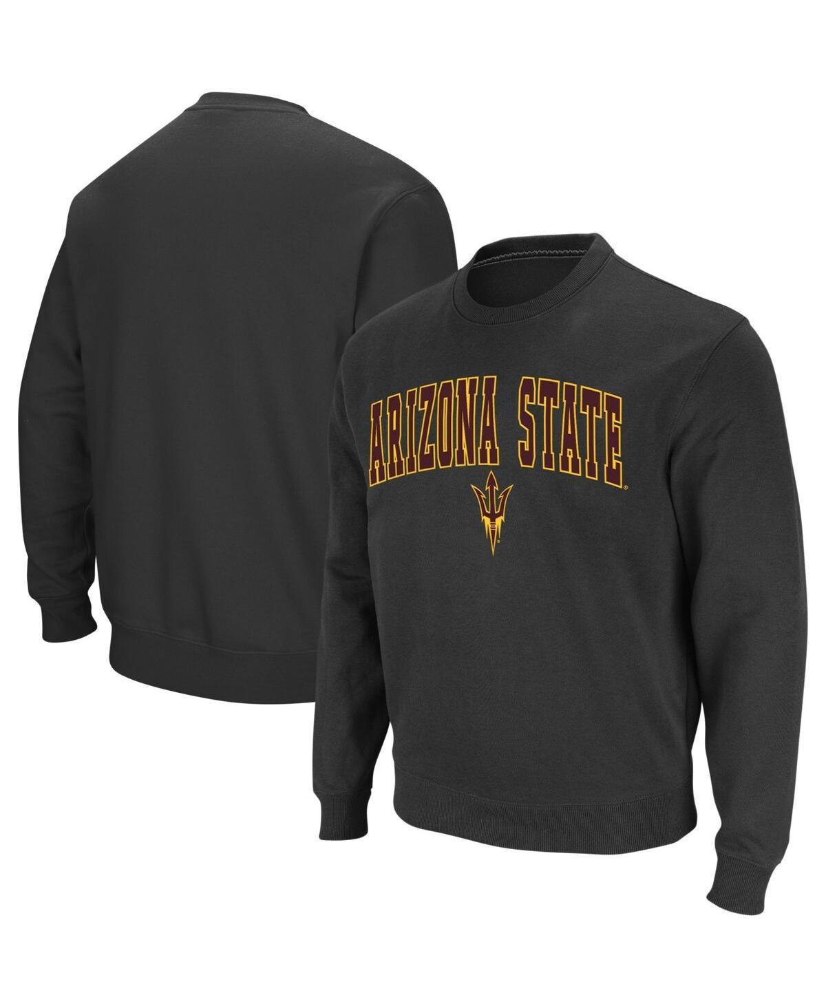 Mens Colosseum Heather Gray Arizona State Sun Devils Arch & Logo Pullover Sweatshirt Product Image