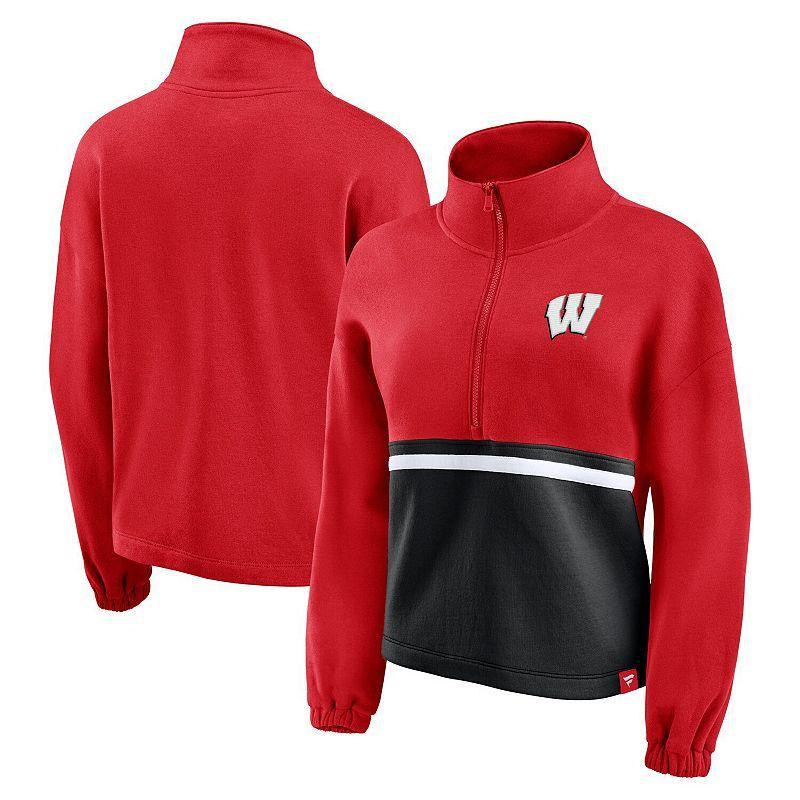 Womens Fanatics Branded Wisconsin Badgers Fleece Half-Zip Jacket Product Image