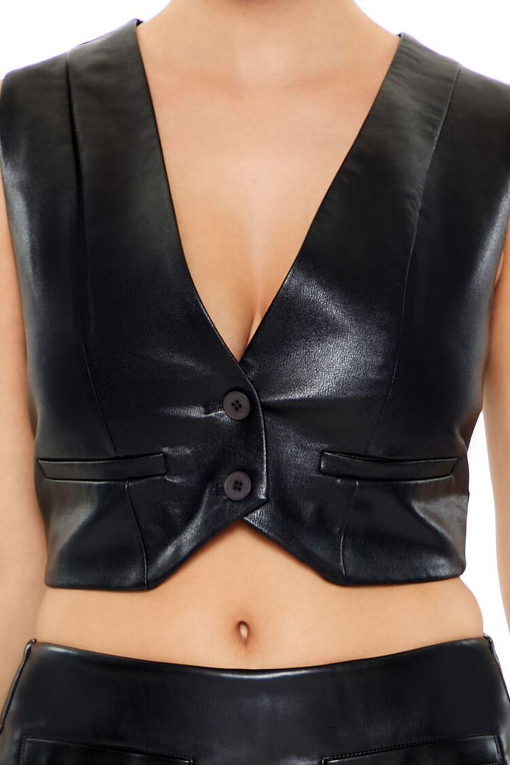 Faux Leather Cropped Vest | Forever 21 Product Image