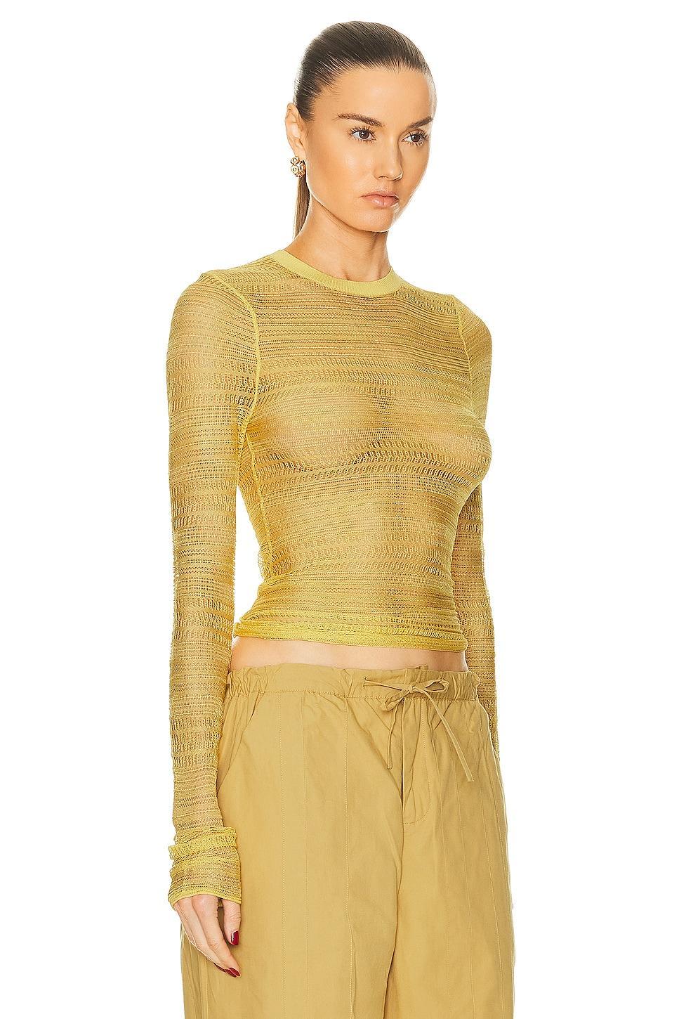 Christopher Esber Refraction Knit Long Sleeve Top in Yellow Product Image