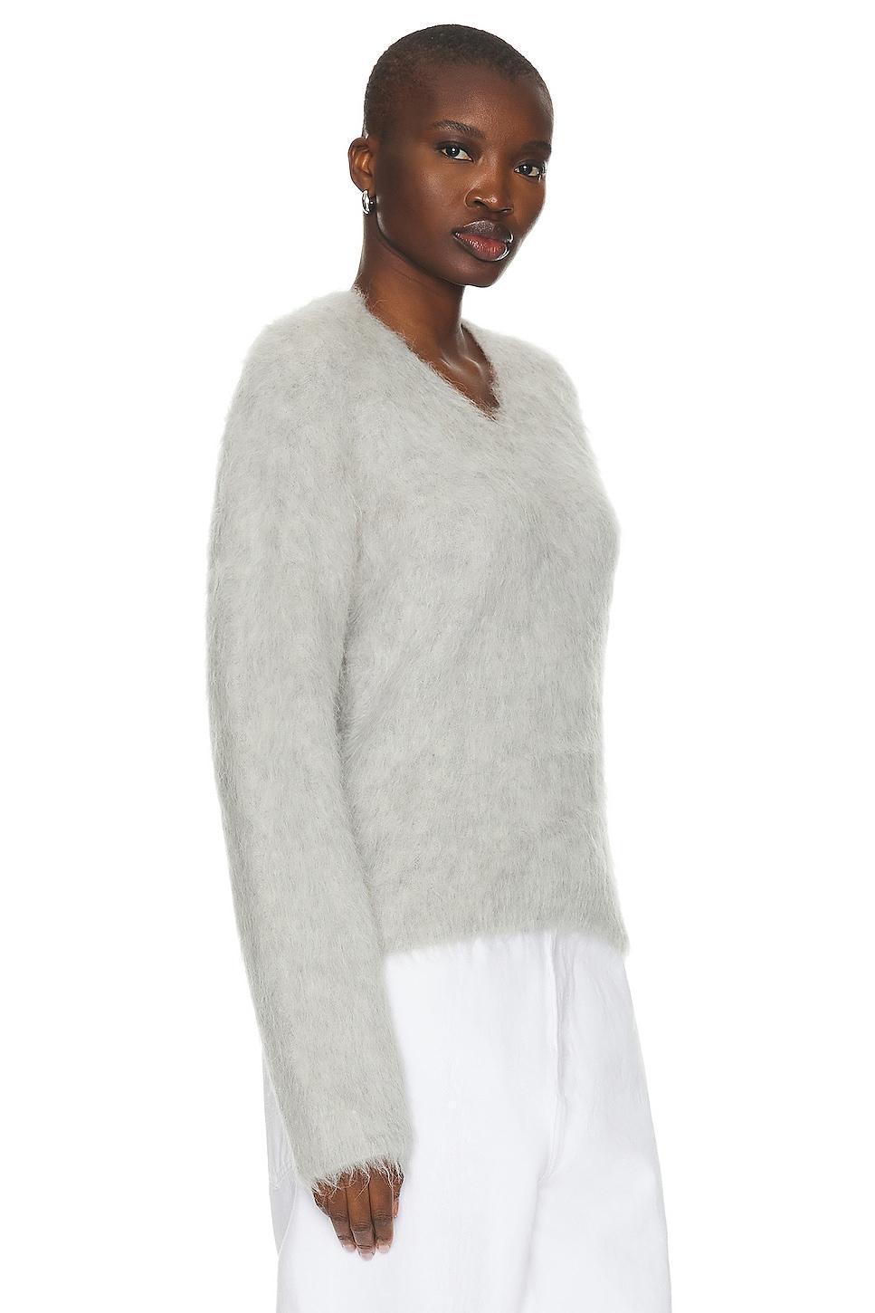 Toteme Petite Alpaca Blend Knit Sweater in Light Grey Product Image