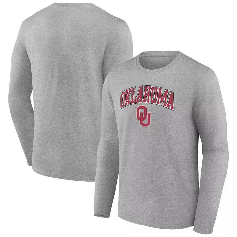 Mens Fanatics Heather Gray Oklahoma Sooners Campus Long Sleeve T-shirt Product Image