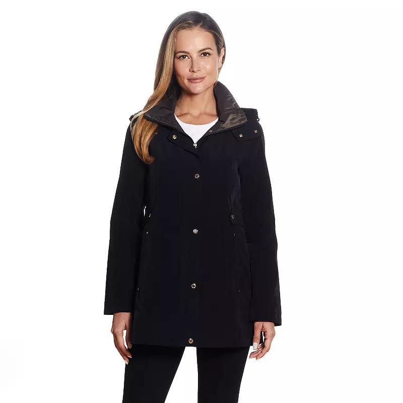 Womens Gallery Short Rain Jacket Black Product Image