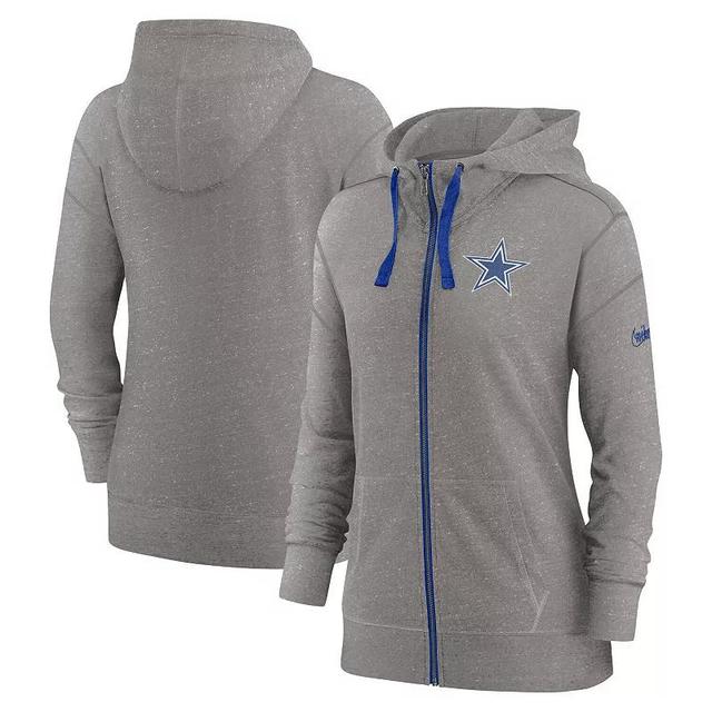 Womens Nike Heather Charcoal Dallas Cowboys Gym Vintage Full-Zip Hoodie Product Image