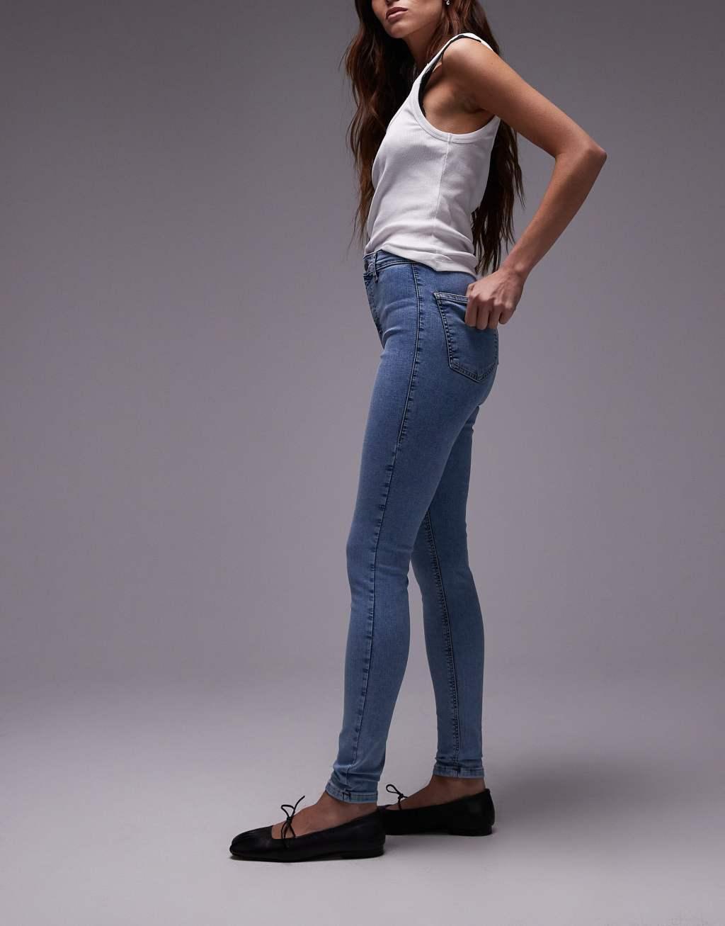 Topshop high rise Joni jeans in bleach Product Image