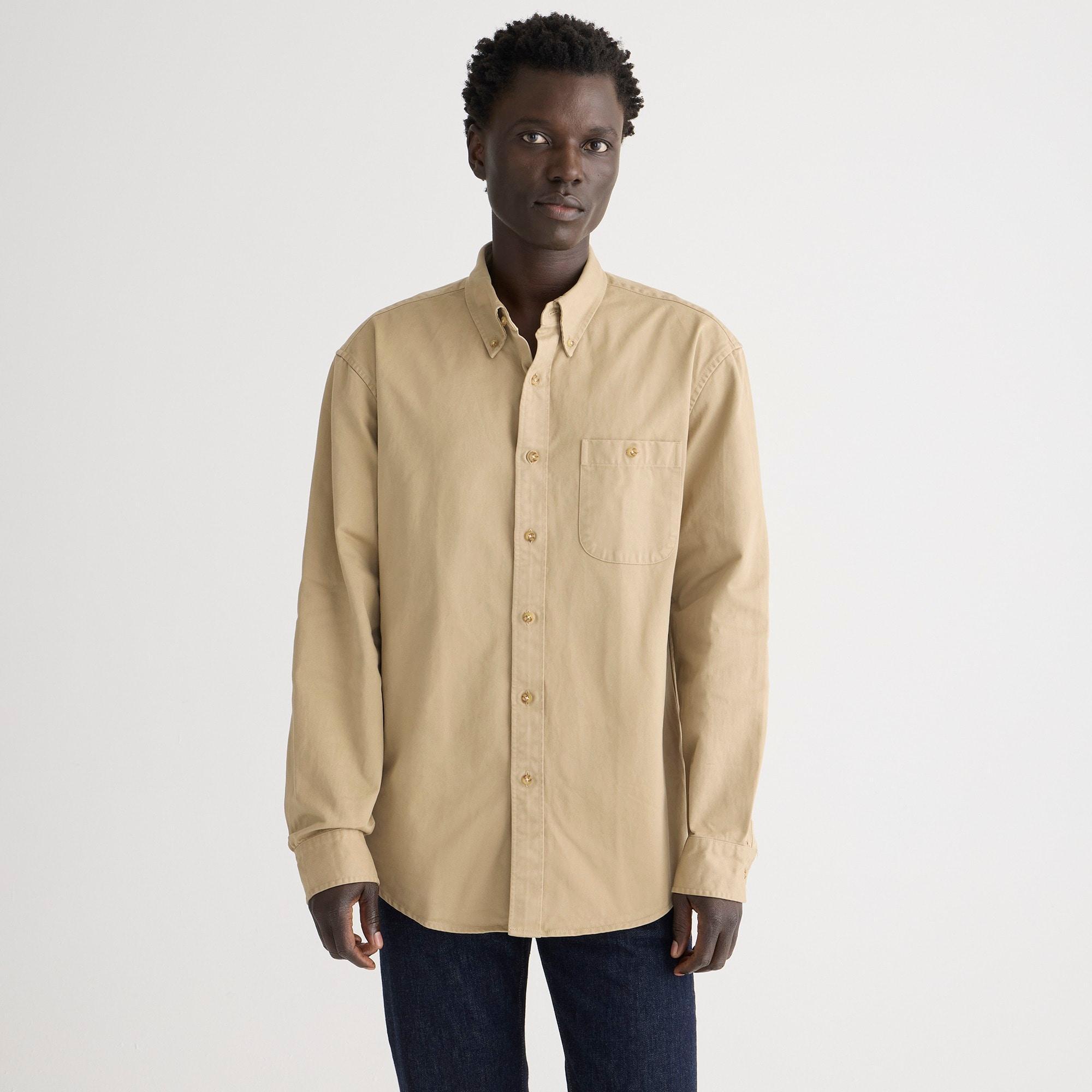 Relaxed garment-dyed heavyweight twill shirt Product Image