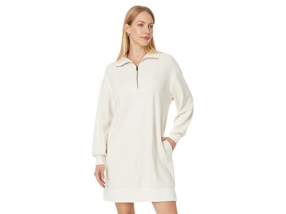 Faherty Legend Quarter Zip Dress (Off White) Women's Dress Product Image