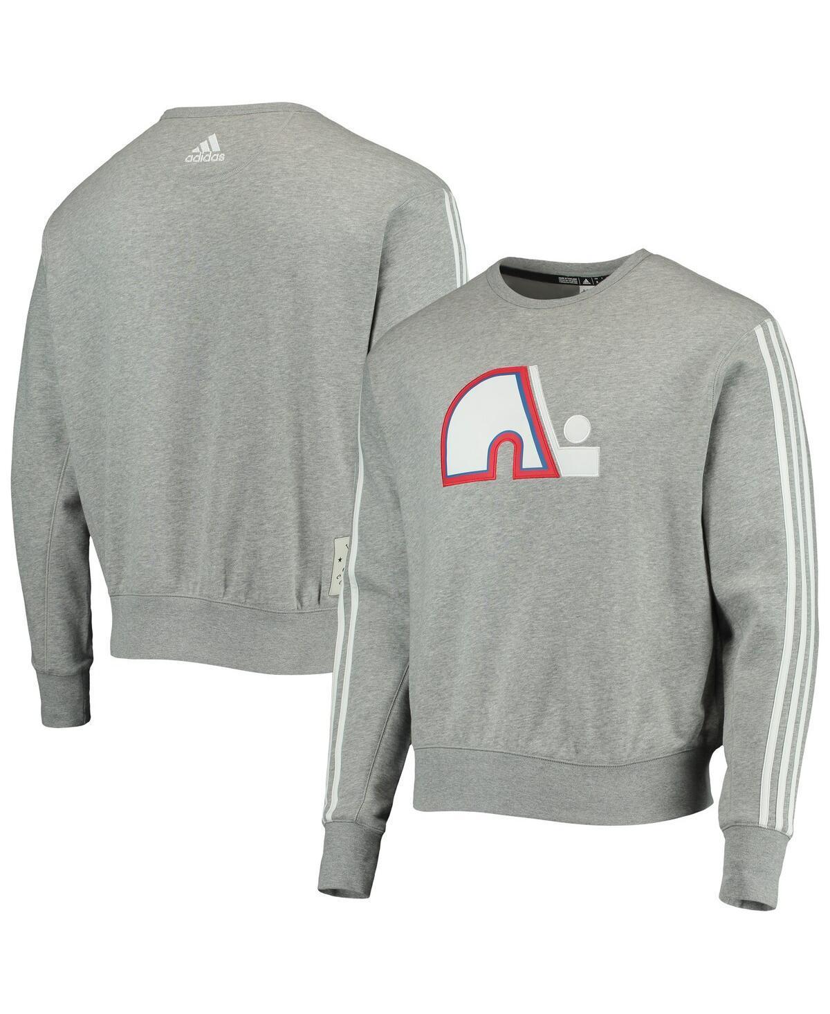 Mens adidas Heathered Gray Quebec Nordiques Team Classics Vintage-Like Pullover Sweatshirt Product Image