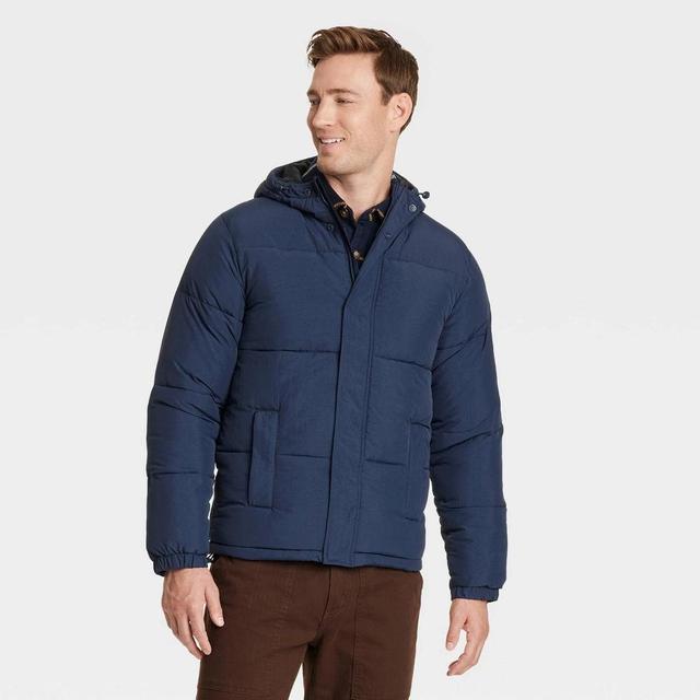 Mens Midweight Puffer Jacket - Goodfellow & Co Blue M Product Image