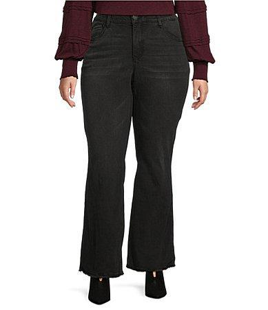 Democracy Plus Size Absolution High Rise Itty Bitty More Bootcut Fray Hem Jeans Product Image