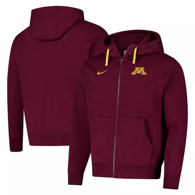 Mens Nike Maroon Minnesota Golden Gophers 2024/25 Sideline Club Fleece Full Zip Hoodie Product Image