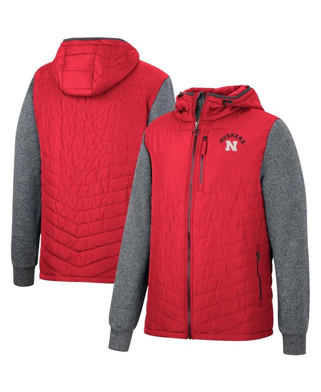 Mens Colosseum Scarlet Nebraska Huskers Course Herringbone Full-Zip Hoodie - Scarlet Product Image