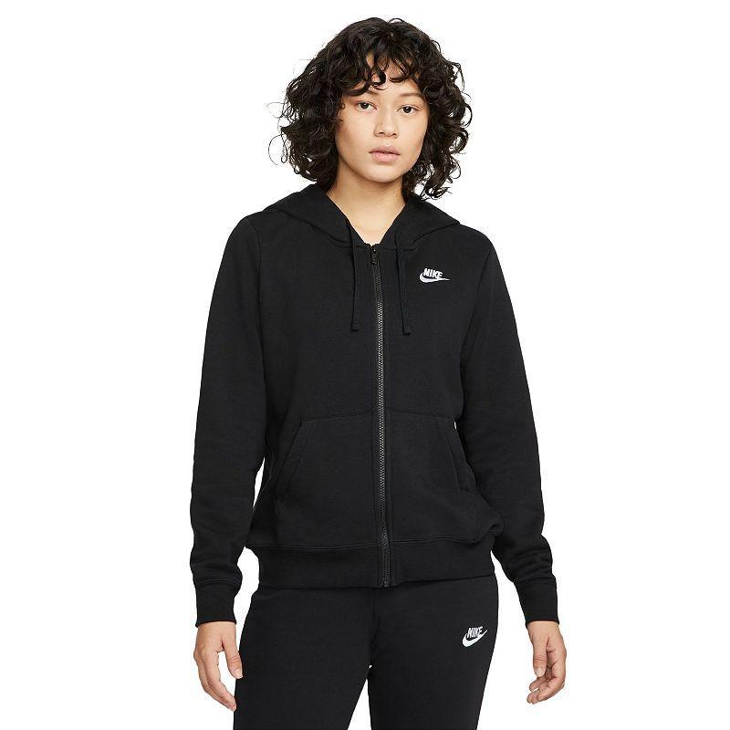 Womens Nike Sportswear Club Fleece Full-Zip Hoodie Birch Grey Product Image