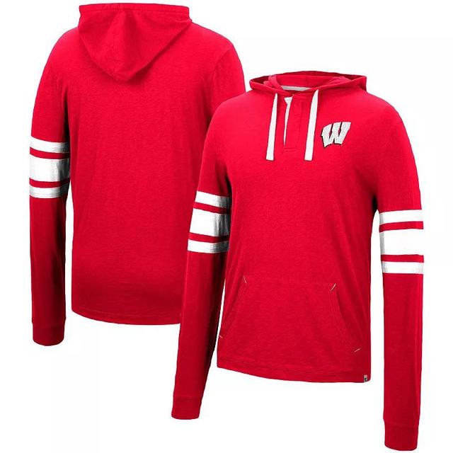 Mens Colosseum Wisconsin Badgers Lebowski Hoodie Long Sleeve T-Shirt Product Image