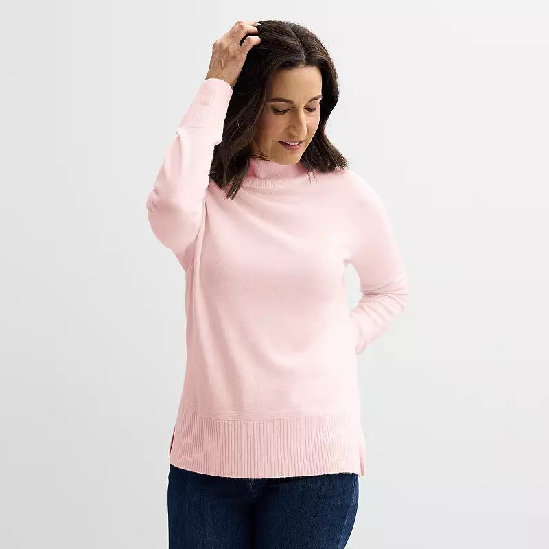 Womens Croft & Barrow Mockneck Pullover Sweater Product Image