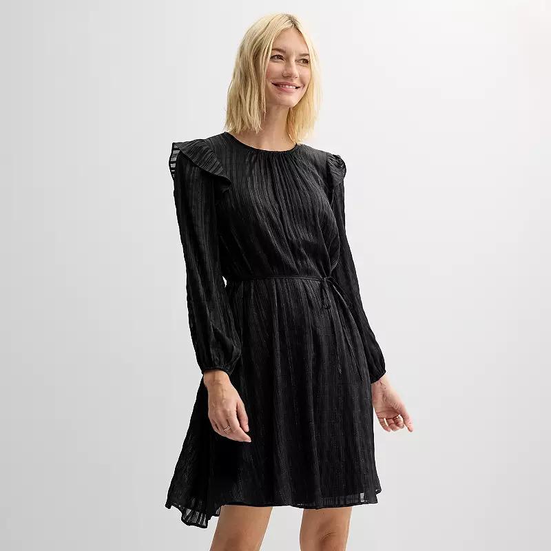 Petite Nine West Ruffle Sleeve Blouson Mini Dress, Womens Product Image