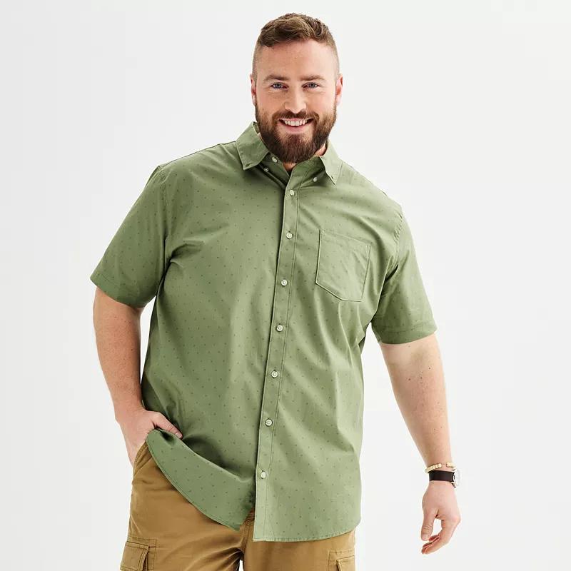 Big & Tall Sonoma Goods For Life Perfect-Length Button-Down Shirt, Mens Green Square Product Image