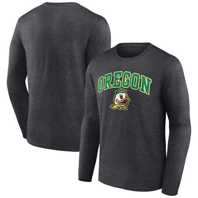 Mens Fanatics Branded Heather Charcoal Oregon Ducks Campus Long Sleeve T-Shirt Product Image