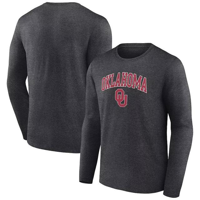 Mens Fanatics Branded Heather Charcoal Oklahoma Sooners Campus Long Sleeve T-Shirt Product Image