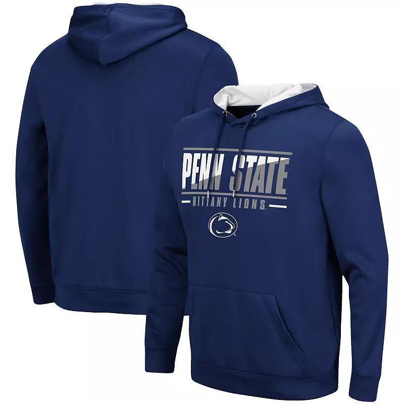 Mens Colosseum Penn State Nittany Lions Slash Stack 2.0 Pullover Hoodie Blue Product Image