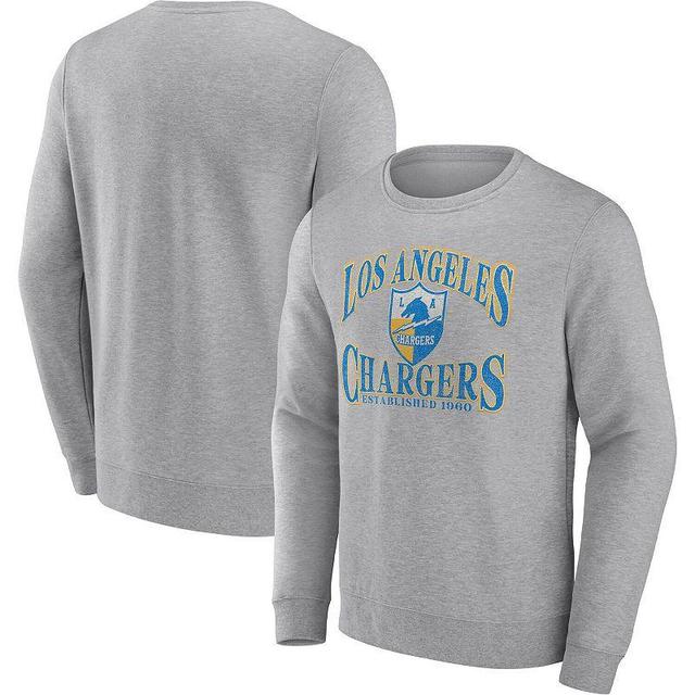 Mens Fanatics Branded Heathered Charcoal Los Angeles Chargers Playability Pullover Sweatshirt Product Image