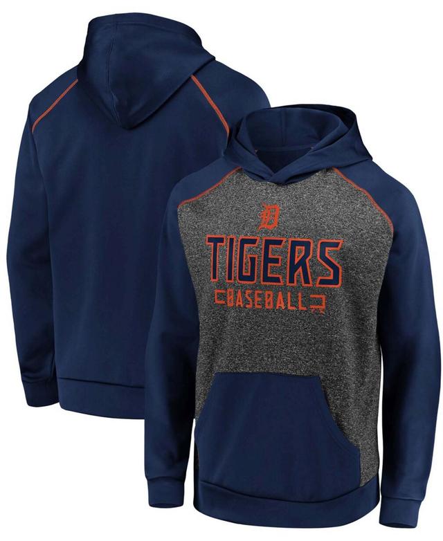 Mens Charcoal and Navy Detroit Tigers Game Day Ready Raglan Pullover Hoodie Product Image