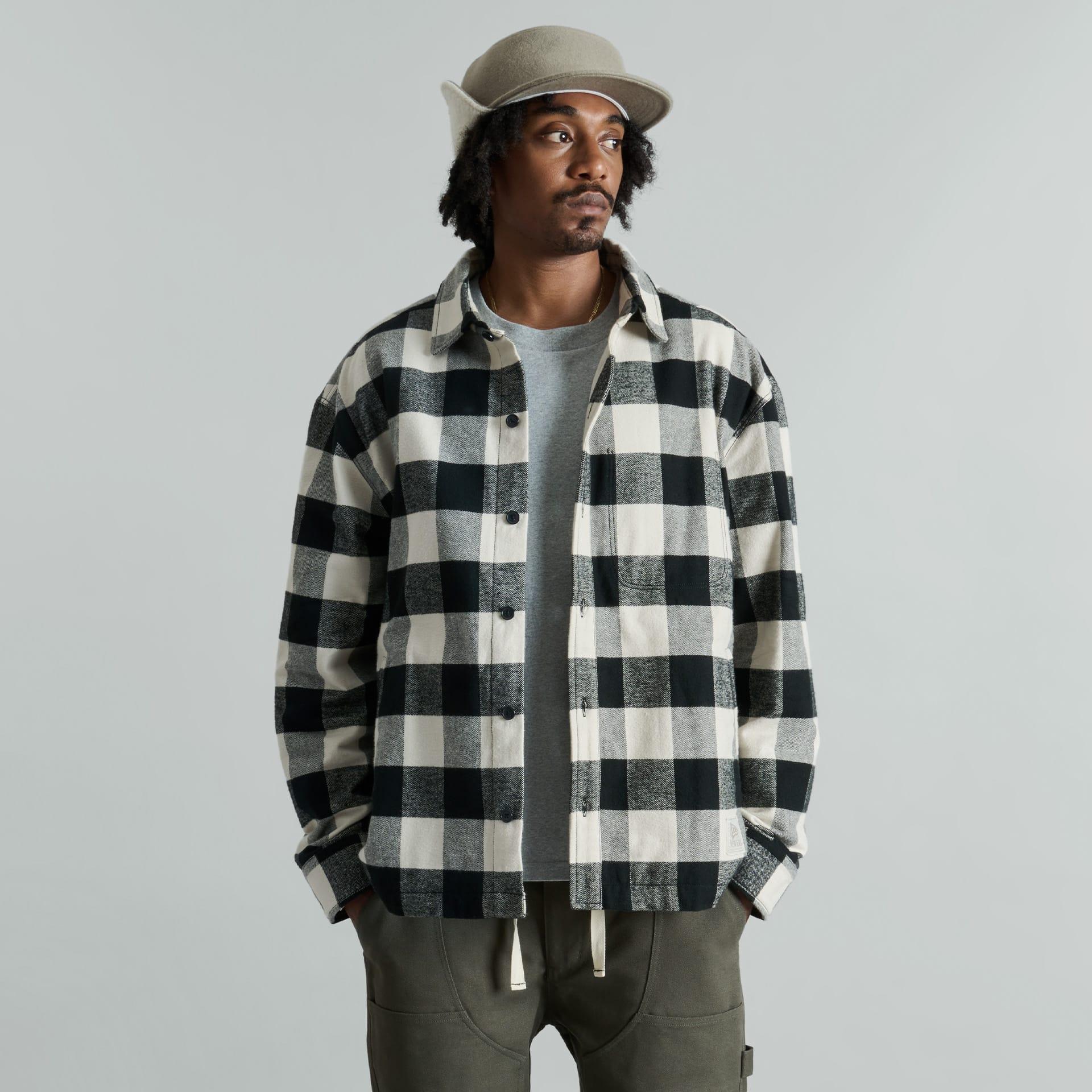 Brand New Era Lumber Plaid College White Shirt Jacket Male Product Image