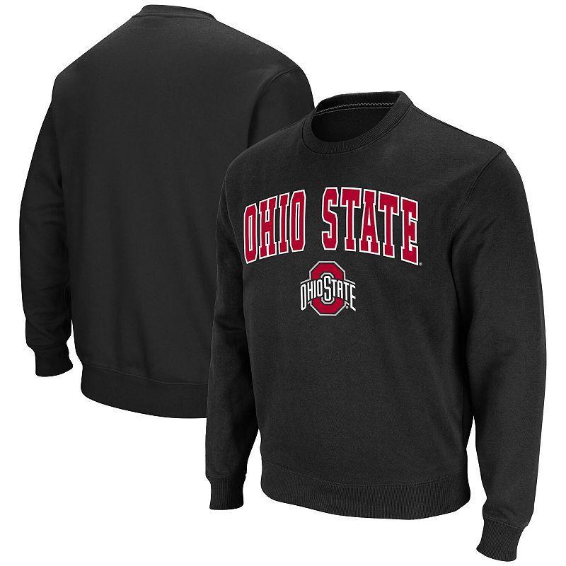 Mens Colosseum Black Ohio State Buckeyes Team Arch & Logo Tackle Twill Pullover Sweatshirt Product Image