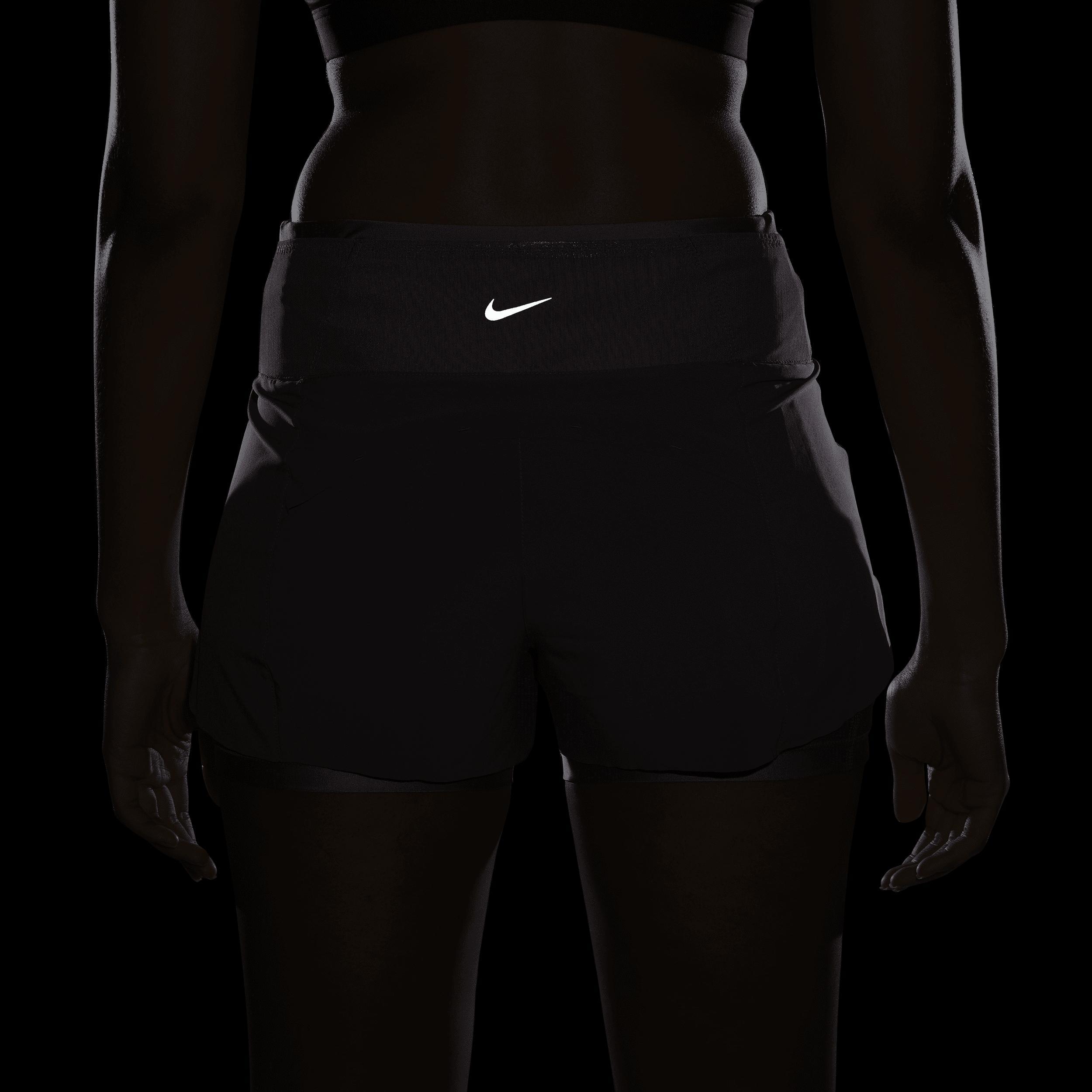 Nike Womens Dri-FIT Swift Mid-Rise 3 2-in-1 Running Shorts with Pockets Product Image