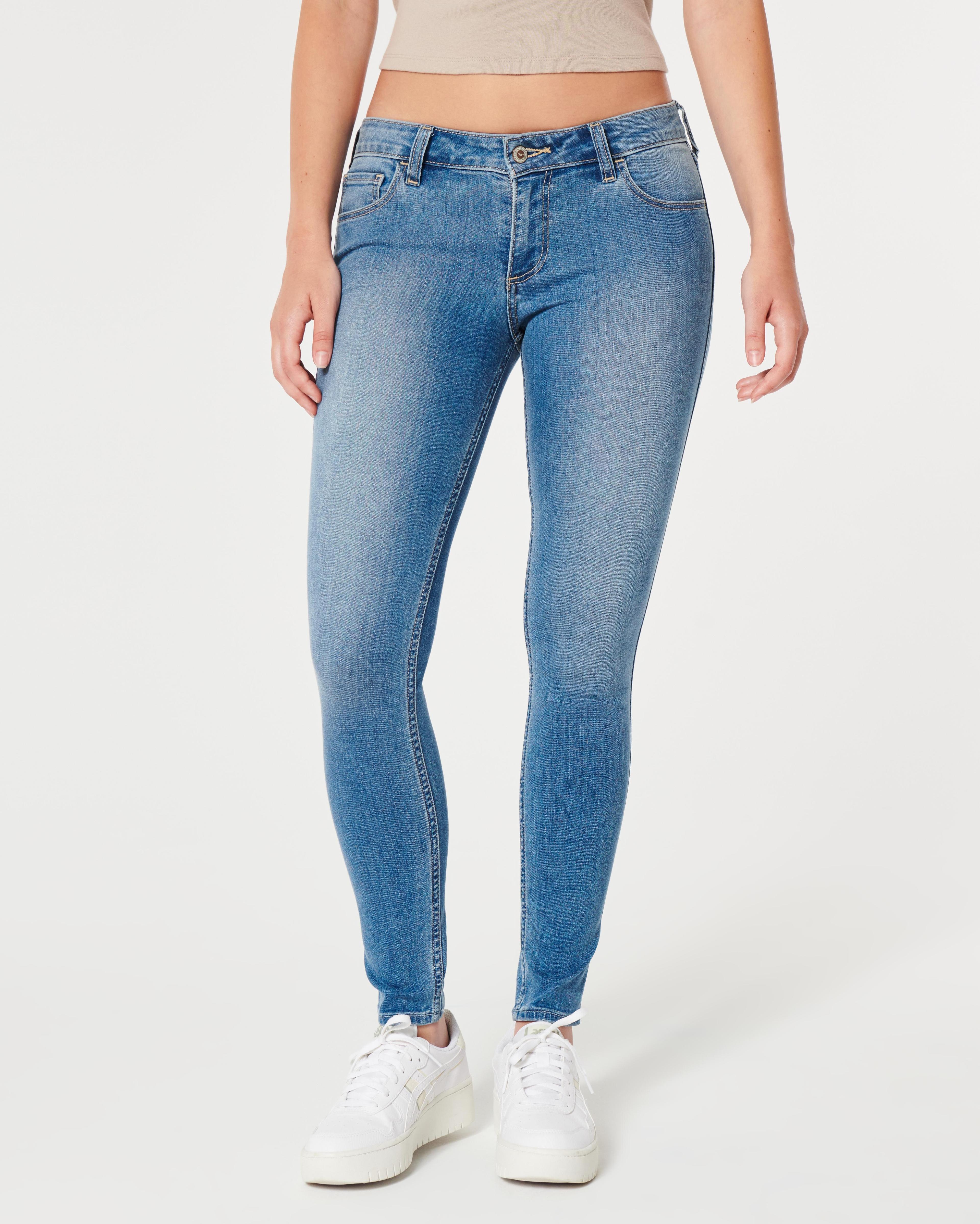 Curvy Low-Rise Medium Wash Super Skinny Jeans Product Image