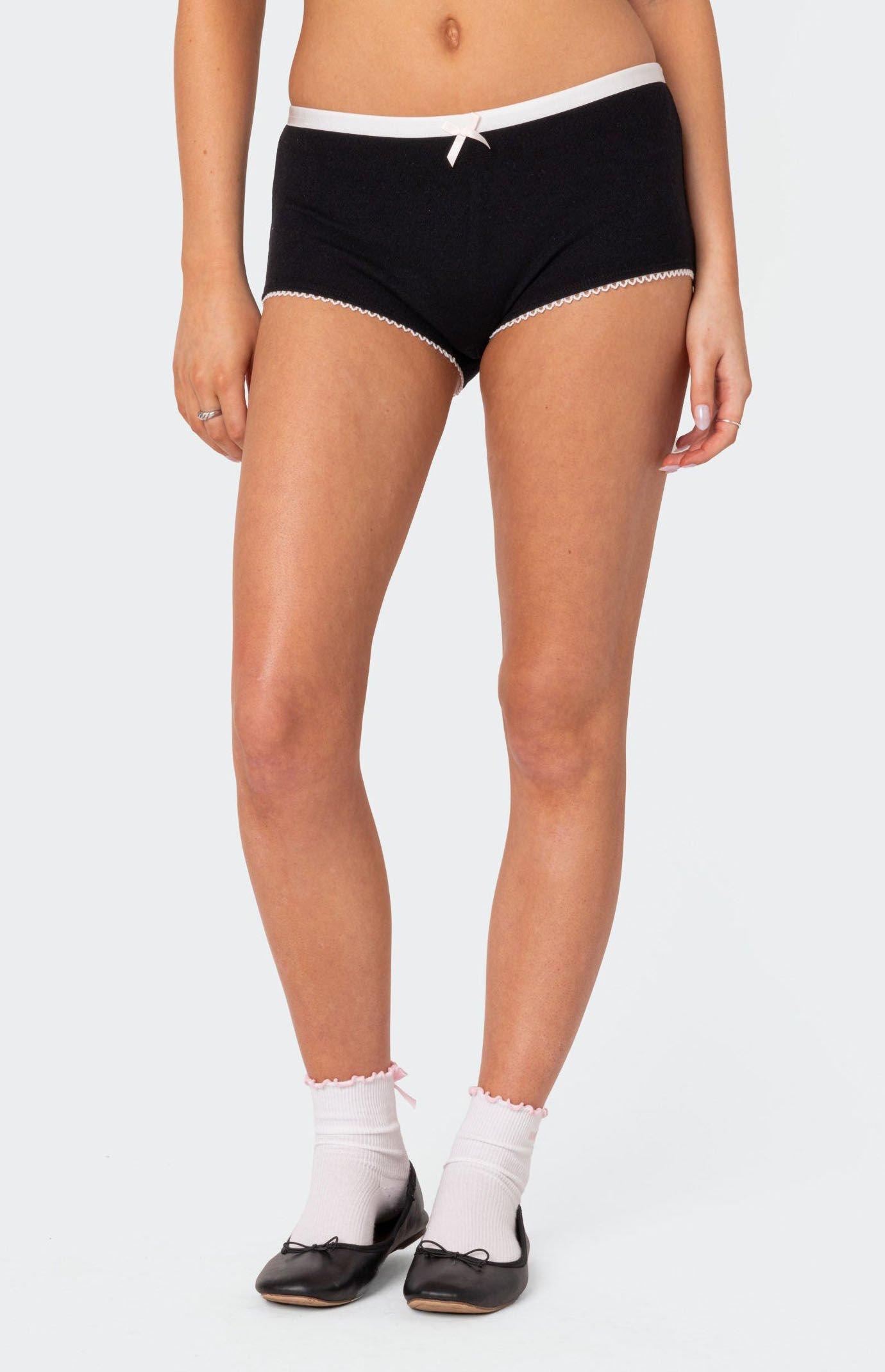 Edikted Women's Mariana Pointelle Micro Shorts Product Image