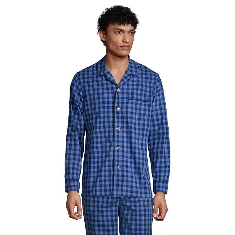 Lands End Mens Big & Tall Poplin Pajama Shirt Product Image